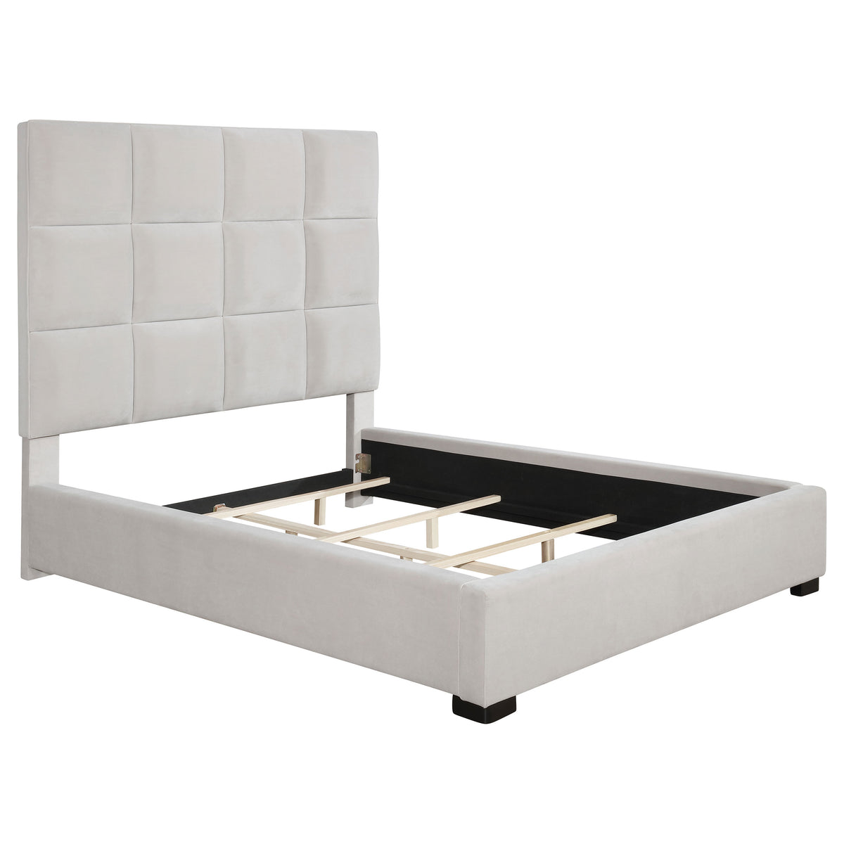 Best Furniture Outlet - Coaster - Panes Upholstered Queen Panel Bed Beige - 315850Q