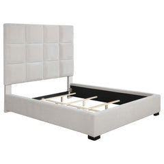 Best Furniture Outlet - Coaster - Panes Upholstered Queen Panel Bed Beige - 315850Q