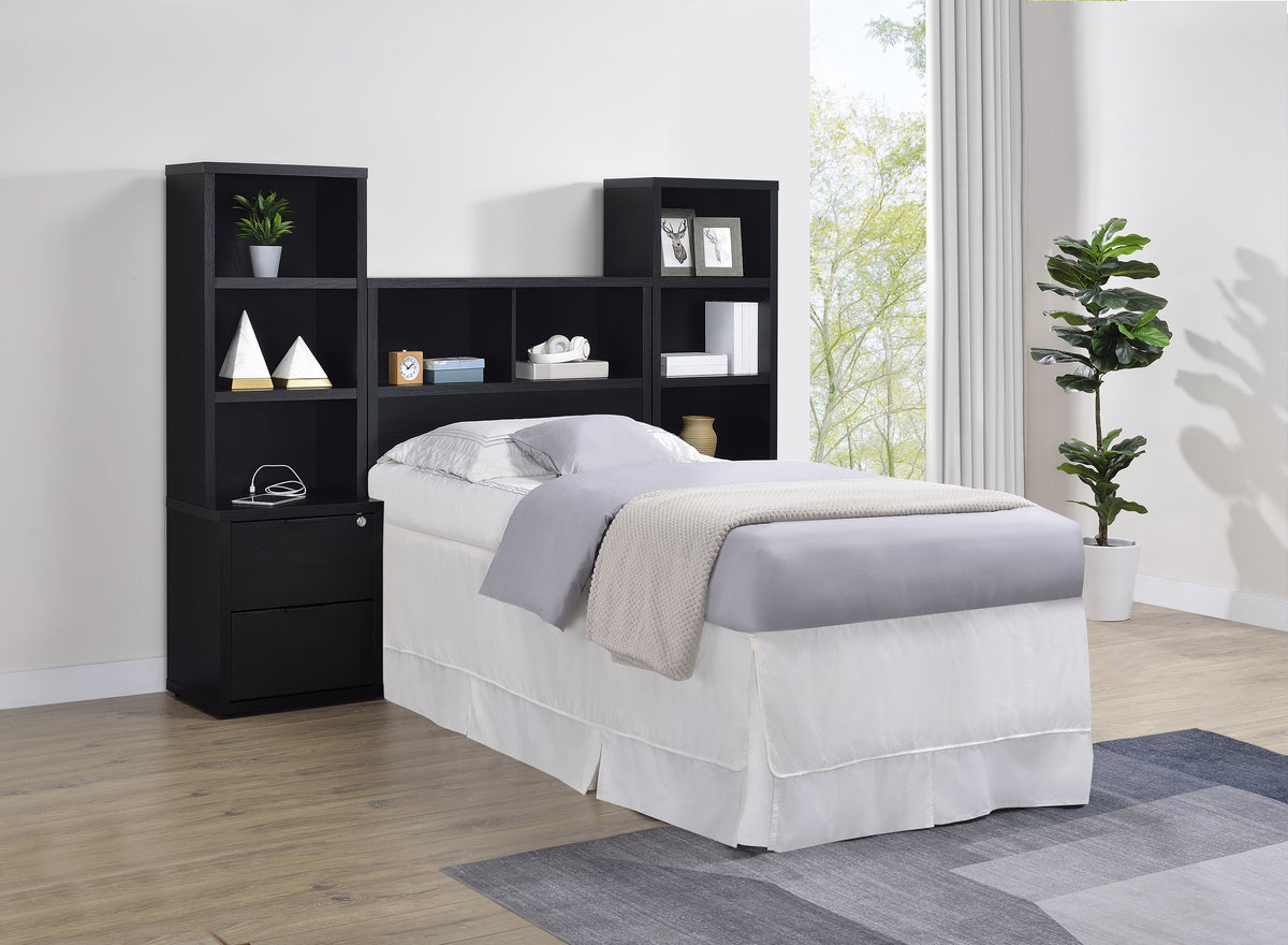 Best Furniture Outlet - Coaster - Westpark 3-piece Twin Bedroom Set Bookcase Headboard Black - 315851T-SET