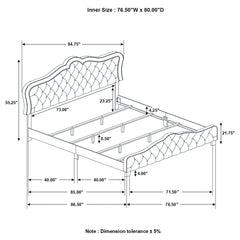 Bella Upholstered Eastern King Panel Bed Grey