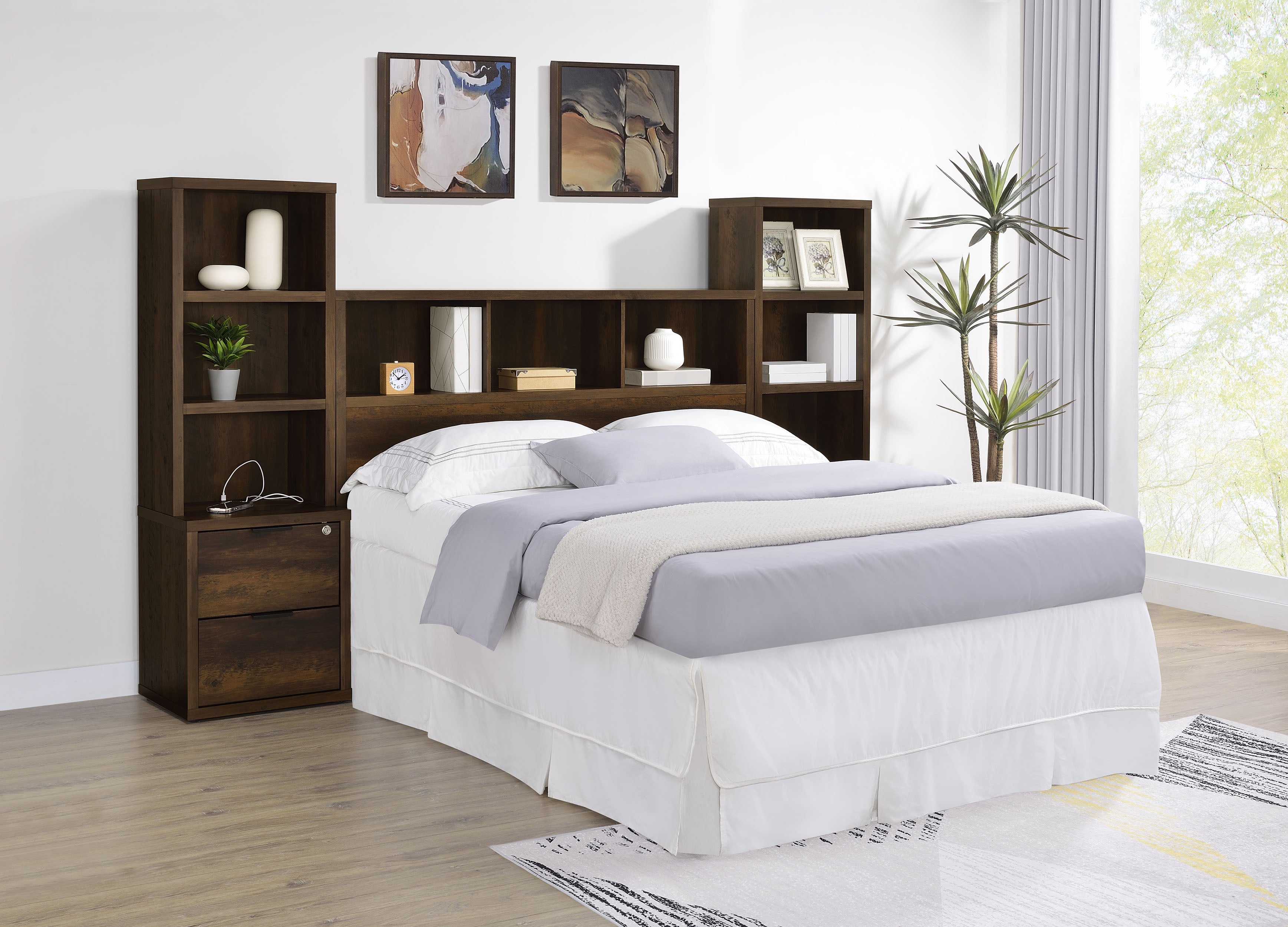 Best Furniture Outlet - Coaster - Westpark 3-piece Queen Bedroom Set Bookcase Headboard Pine - 315881Q-SET
