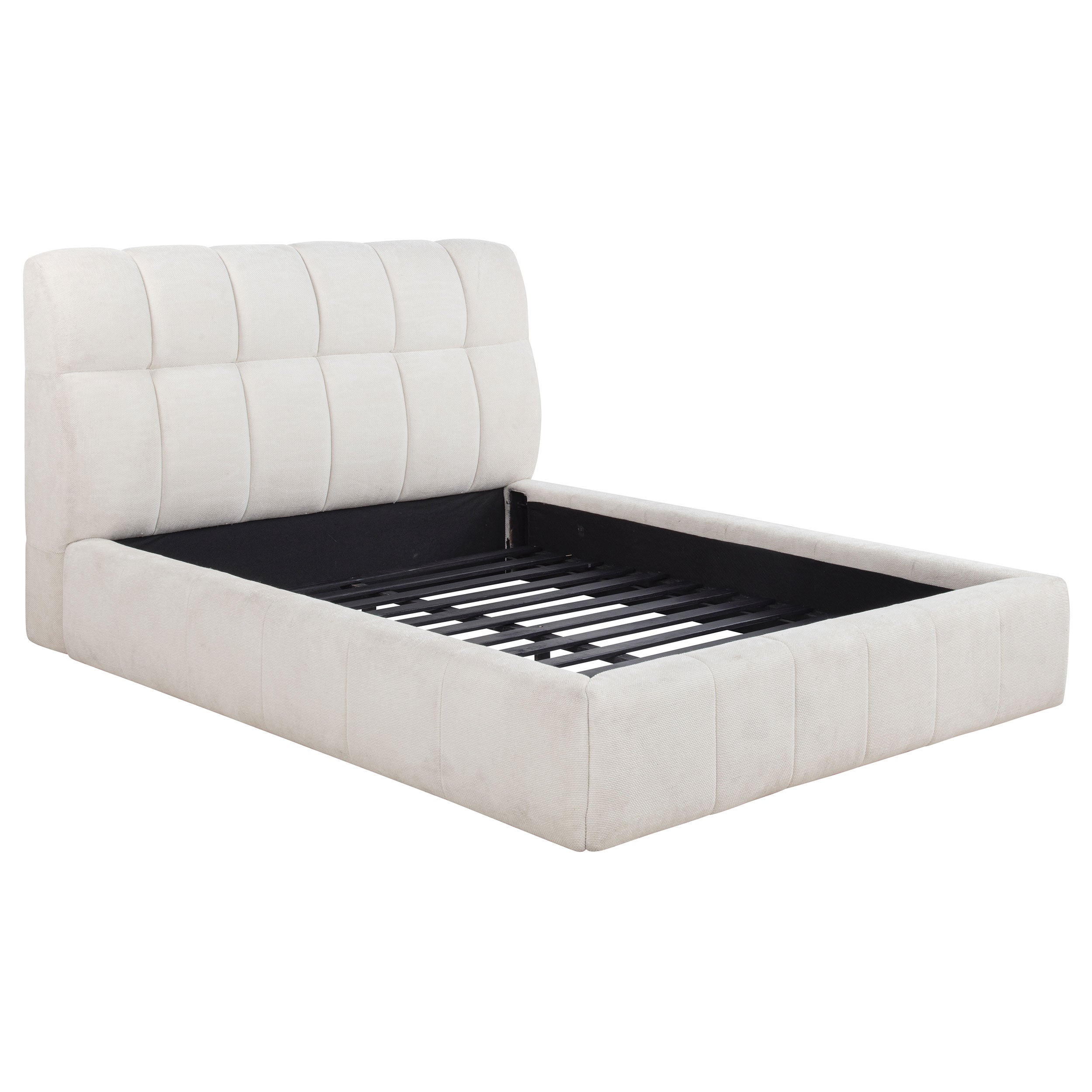 Best Furniture Outlet - Coaster - Nollet 48-inch Upholstered Queen Panel Platform Bed Cream - 315917CRMQ