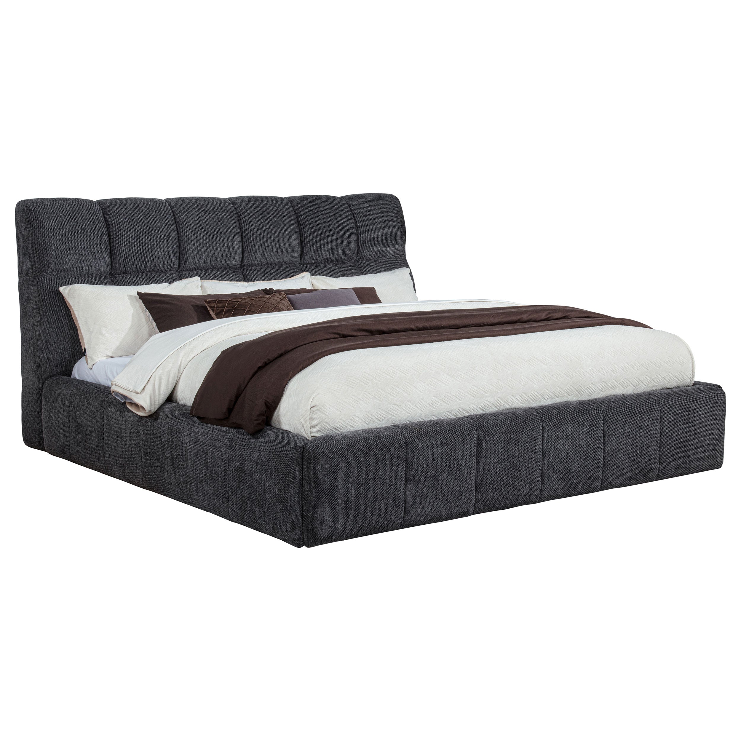 Best Furniture Outlet - Coaster - Nollet 48-inch Upholstered Eastern King Platform Bed Grey - 315917GRYKE