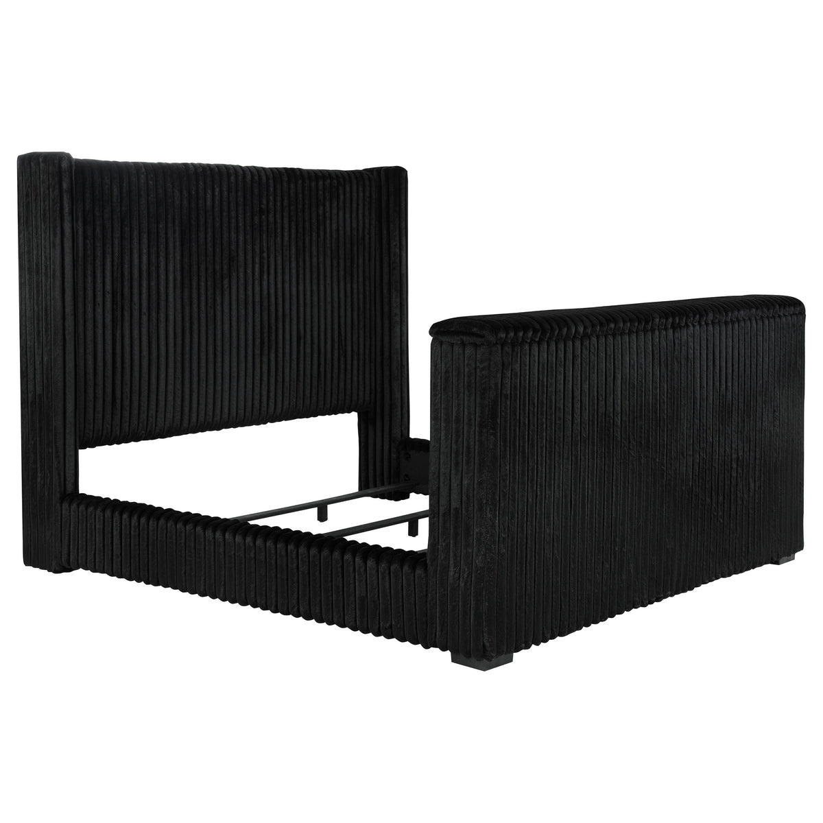 Best Furniture Outlet - Coaster - Centergrove Upholstered California King Wingback TV Bed Black - 315945KW