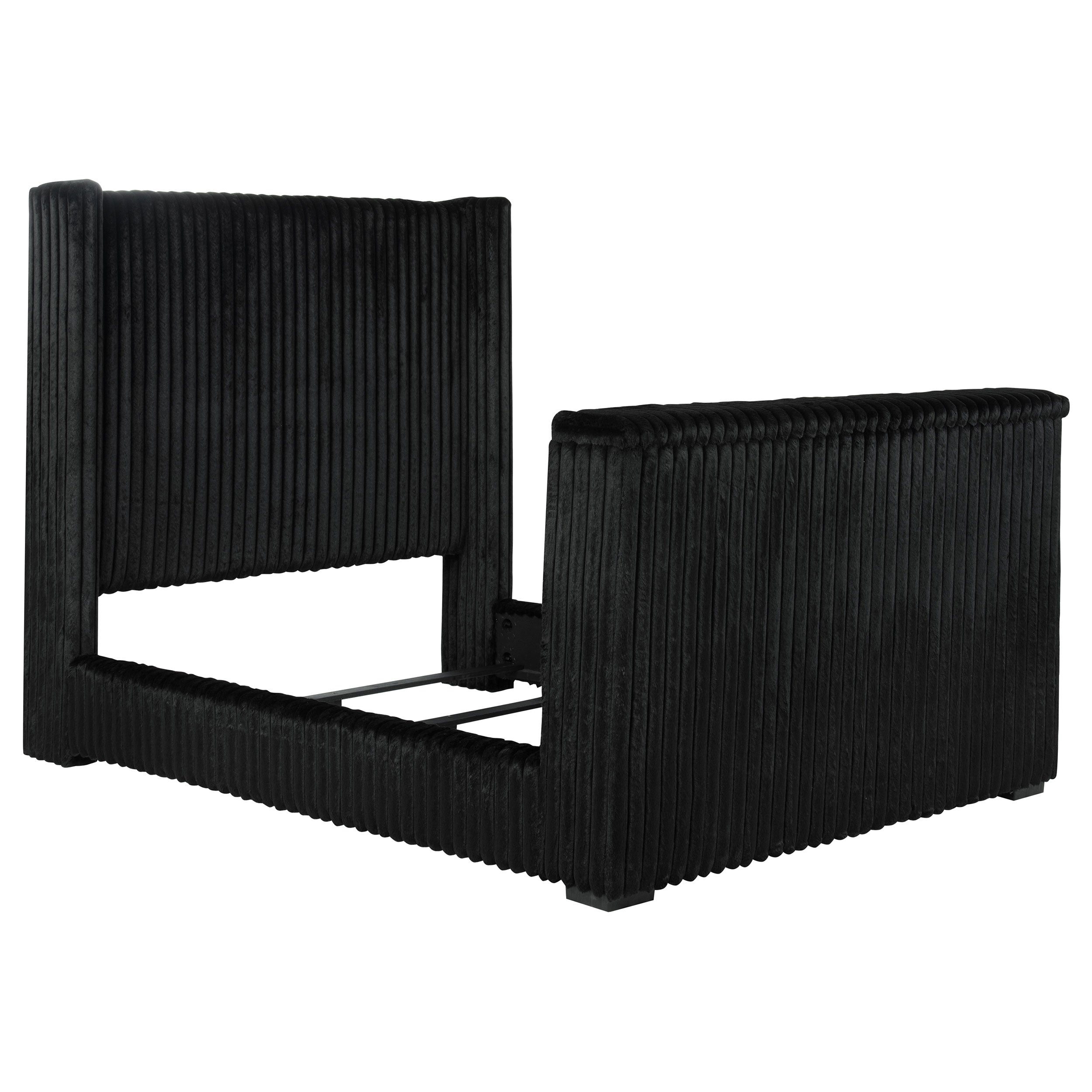 Best Furniture Outlet - Coaster - Centergrove Upholstered Queen Wingback TV Bed Black - 315945Q