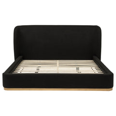 Blaire Upholstered Eastern King Wingback Platform Bed Black