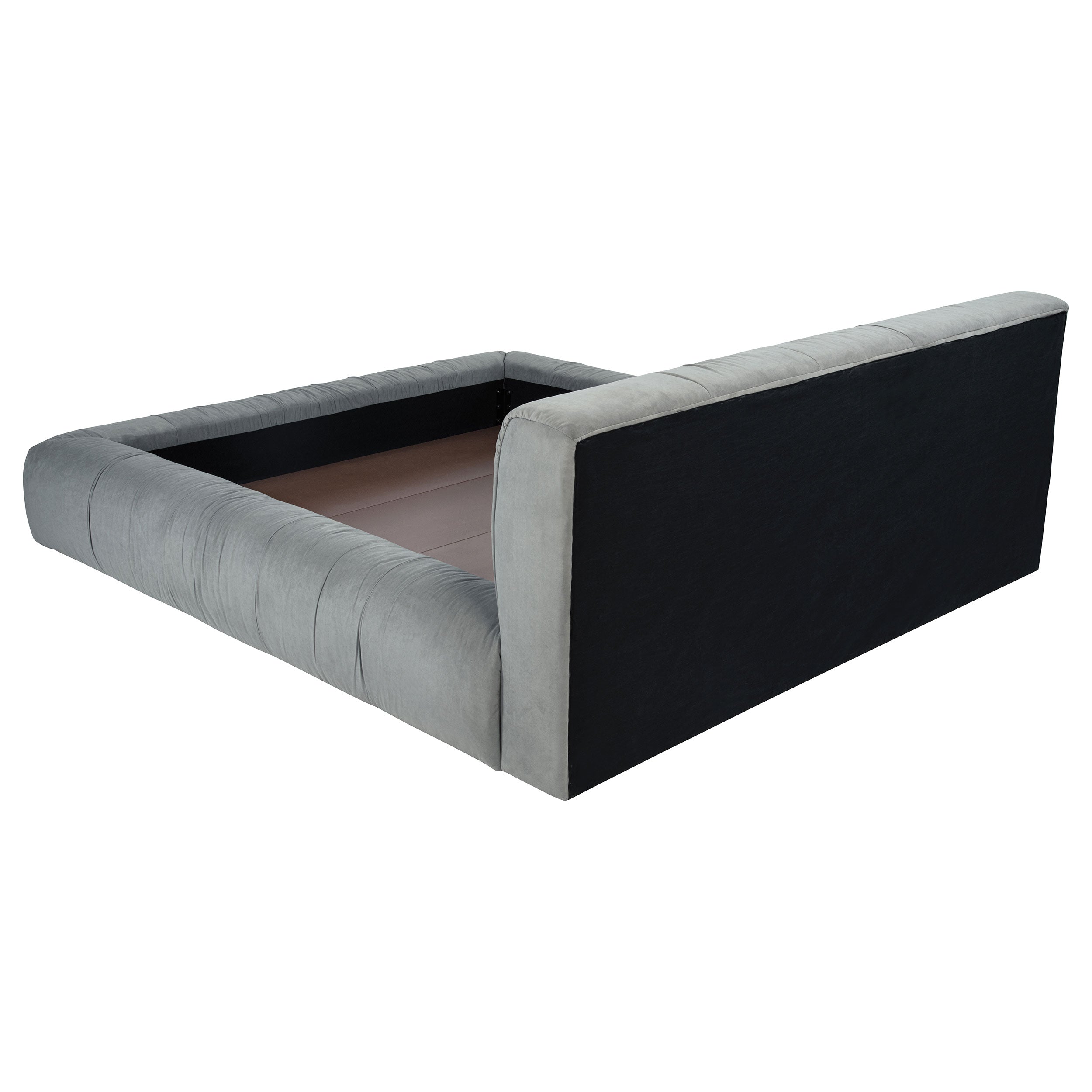 Wilshire Upholstered Eastern King Platform Bed Grey