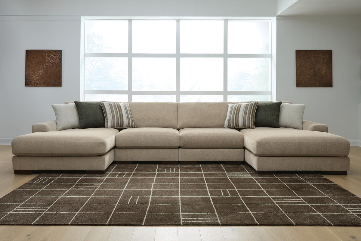 Best Furniture Outlet - Ashley Furniture - Linenhause Sectional - RAF 4-Piece Double Chaise Sectional - 31803S9