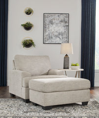 Best Furniture Outlet - Ashley Furniture - Vayda Chair and Ottoman - Chair and Ottoman / Pebble - 33104U2