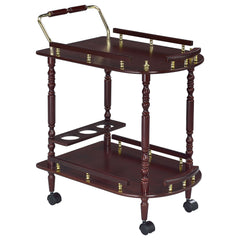 Best Furniture Outlet - Coaster - Palmer 2-tier Rectangular Wood Bar Cart Merlot - 3512