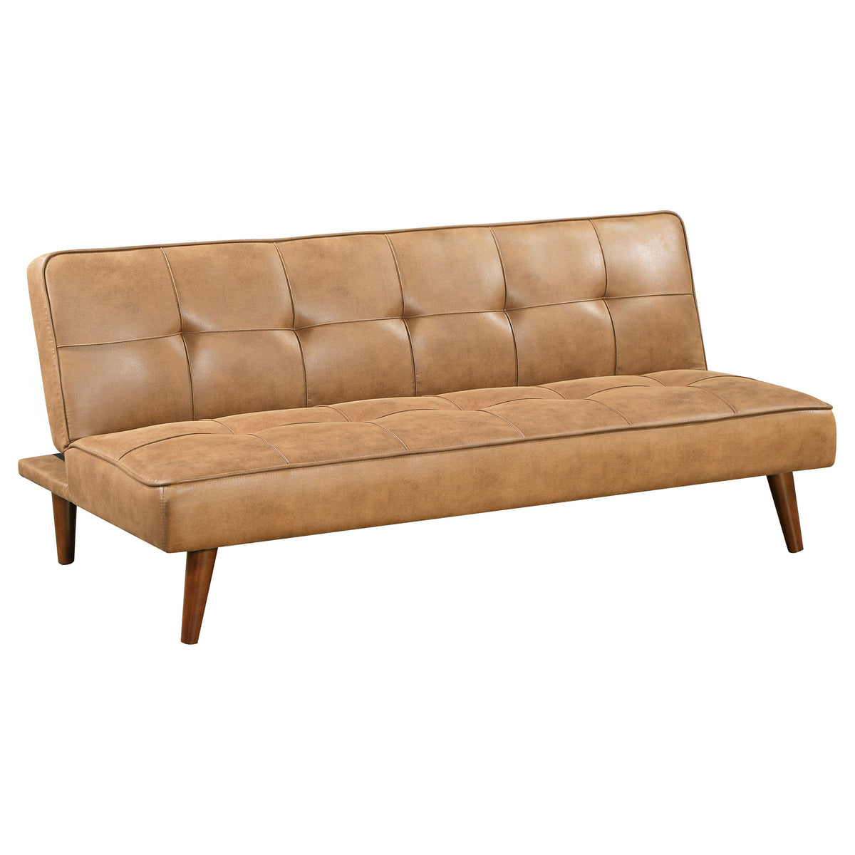 Best Furniture Outlet - Coaster - Jenson Upholstered Tufted Convertible Sofa Bed Saddle Brown - 360234