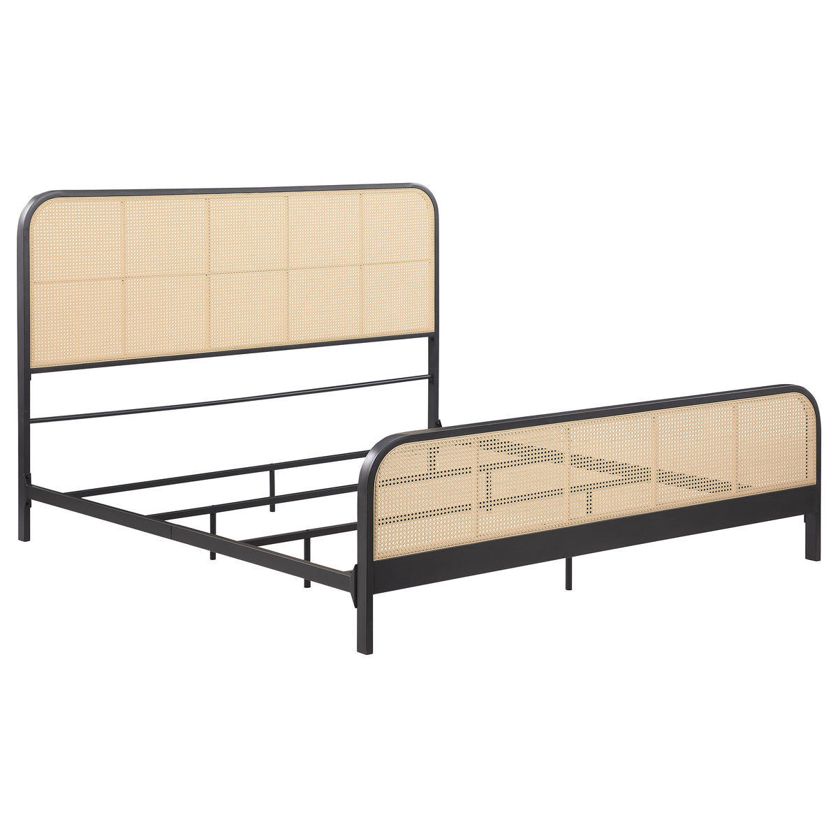 Best Furniture Outlet - Coaster - Lanewood Open Cane Webbing Metal Eastern King Bed Black - 360250KE