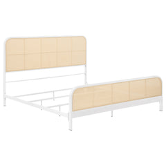 Best Furniture Outlet - Coaster - Lanewood Open Cane Webbing Metal Eastern King Bed White - 360251KE
