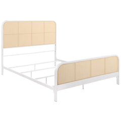 Best Furniture Outlet - Coaster - Lanewood Open Cane Webbing Metal Queen Bed White - 360251Q