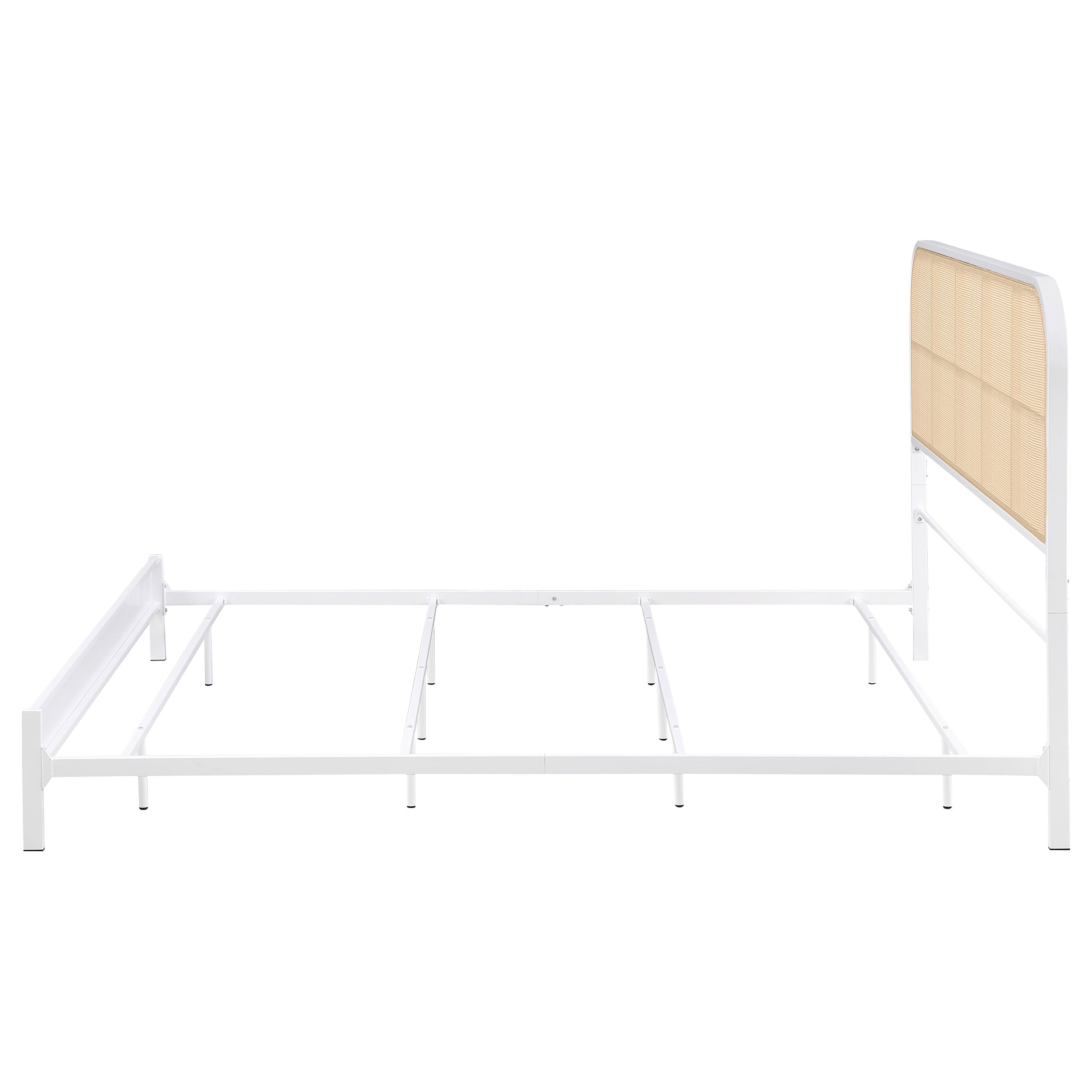 Amherst Radio Weave Rattan Metal Eastern King Bed White
