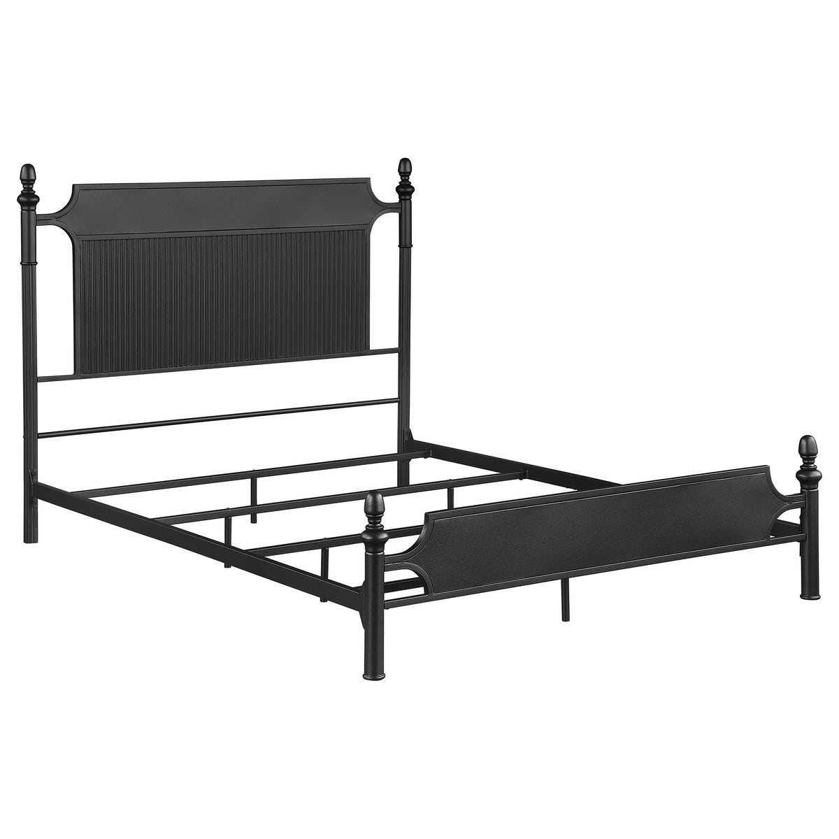 Best Furniture Outlet - Coaster - Cameron 51-inch Metal Queen Panel Bed Black - 360321Q