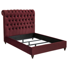 Best Furniture Outlet - Coaster - Devon 57-inch Upholstered Full Panel Bed Wine Red - 360341F