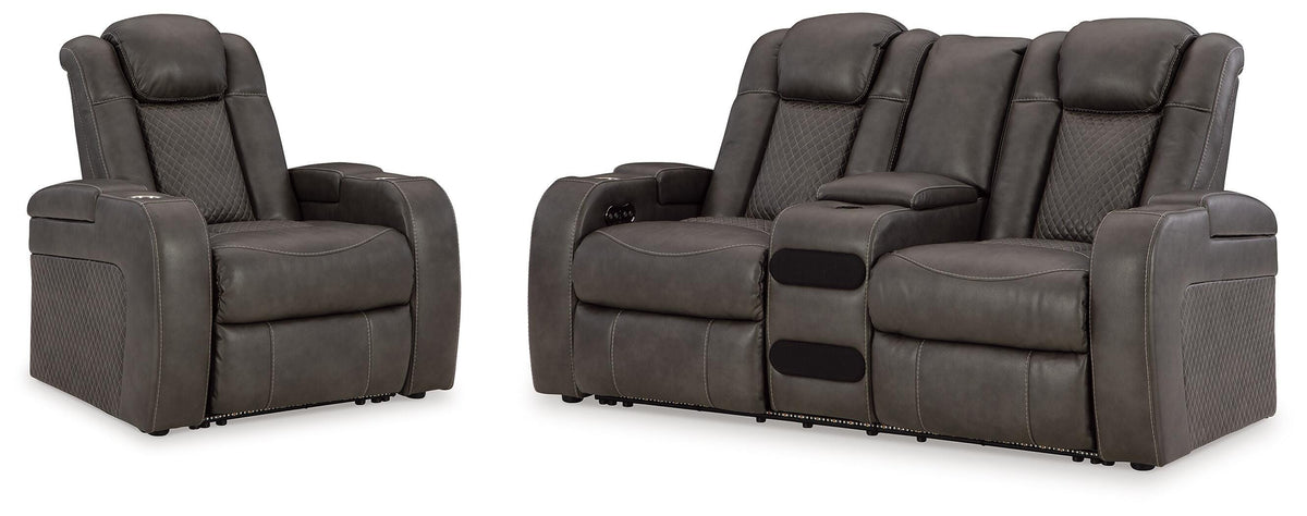Best Furniture Outlet - Ashley Furniture - Fyne-Dyme Power Reclining Loveseat and Recliner - Power Reclining Loveseat and Recliner - 36602U4