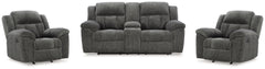 Best Furniture Outlet - Ashley Furniture - Frohn Reclining Loveseat with Console and 2 Recliners - Reclining Loveseat with Console and 2 Recliners - 37406U5