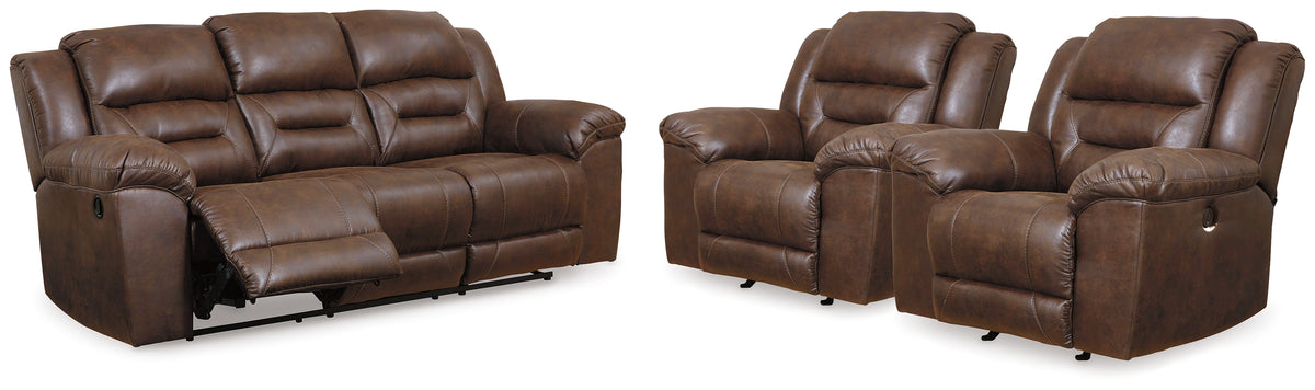 Best Furniture Outlet - Ashley Furniture - Stoneland Reclining Sofa and 2 Power Recliners - Reclining Sofa and 2 Power Recliners - 39904U6