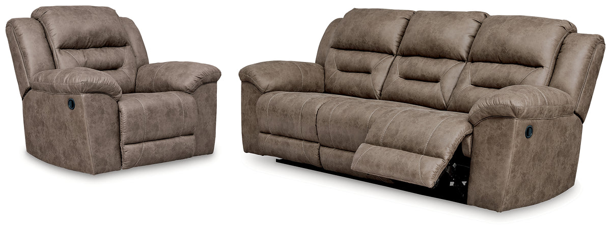 Best Furniture Outlet - Ashley Furniture - Stoneland Reclining Sofa and Recliner - Reclining Sofa and Recliner - 39905U9