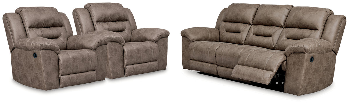 Best Furniture Outlet - Ashley Furniture - Stoneland Reclining Sofa and 2 Recliners - Reclining Sofa and 2 Recliners - 39905U8