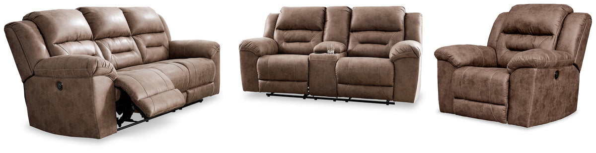 Best Furniture Outlet - Ashley Furniture - Stoneland Power Reclining Sofa, Loveseat and Recliner - Power Reclining Sofa, Loveseat and Recliner - 39905U5