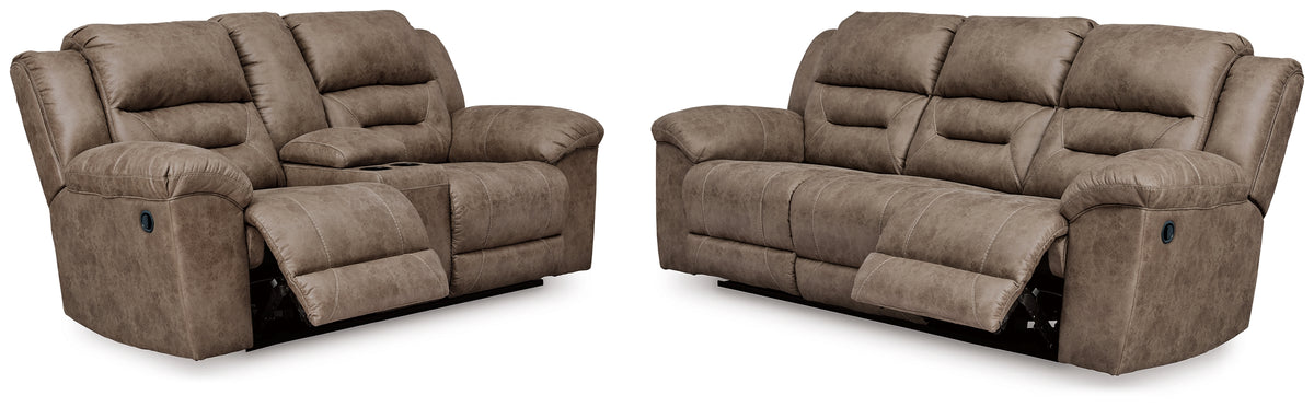 Best Furniture Outlet - Ashley Furniture - Stoneland Reclining Sofa and Power Reclining Loveseat - Reclining Sofa and Power Reclining Loveseat - 39905U4
