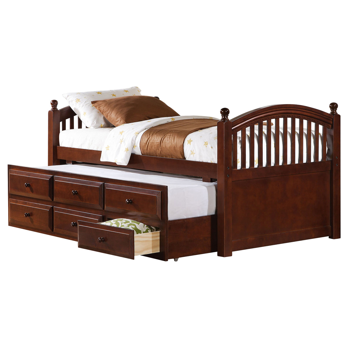 Best Furniture Outlet - Coaster - Norwood 3-drawer Twin Bed with Captains Trundle Chestnut - 400381T