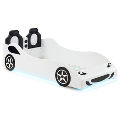 Best Furniture Outlet - Coaster - Cruiser Wood Twin LED Race Car Bed White - 400477