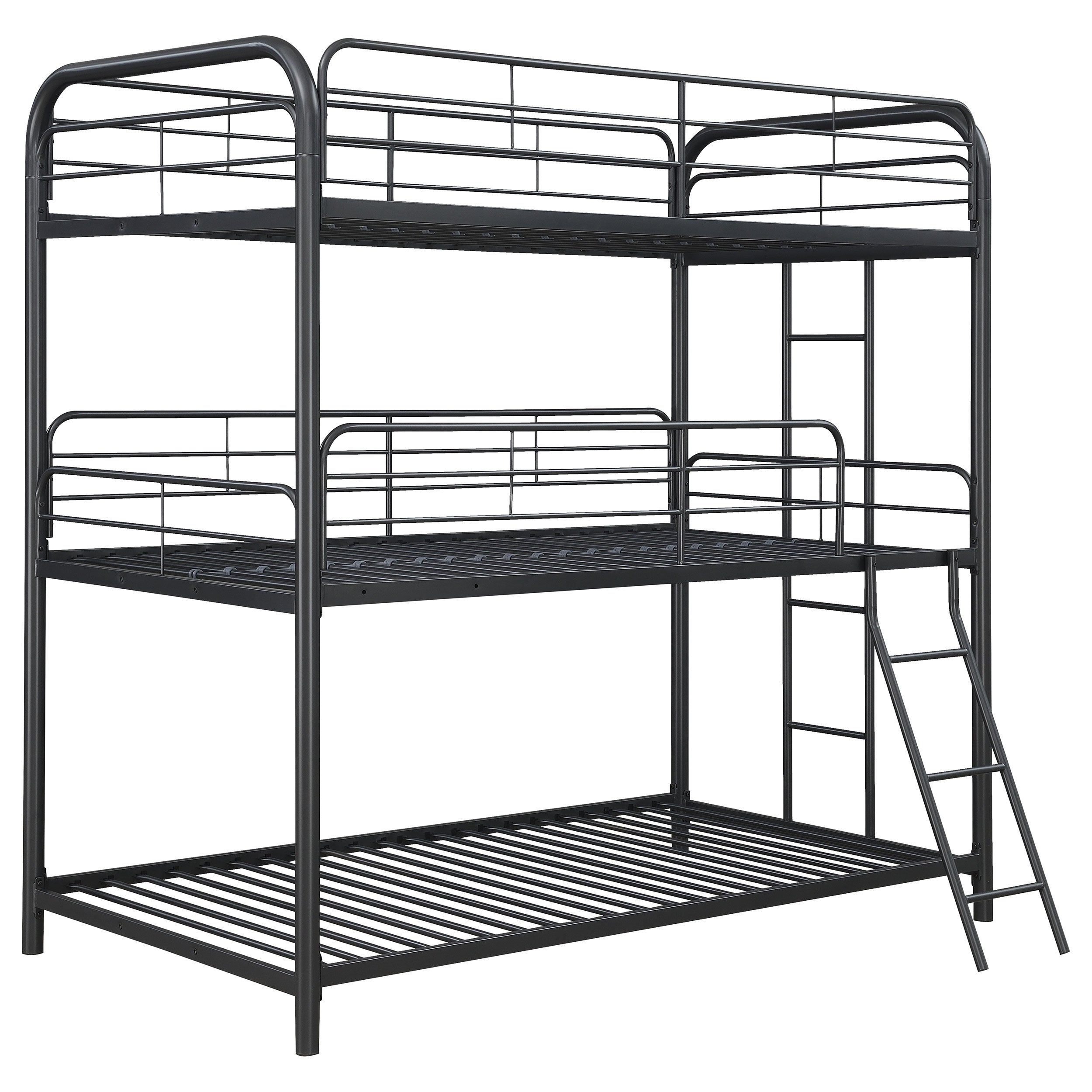 Best Furniture Outlet - Coaster - Garner Metal Twin Triple Bunk Bed Gunmetal - 400777
