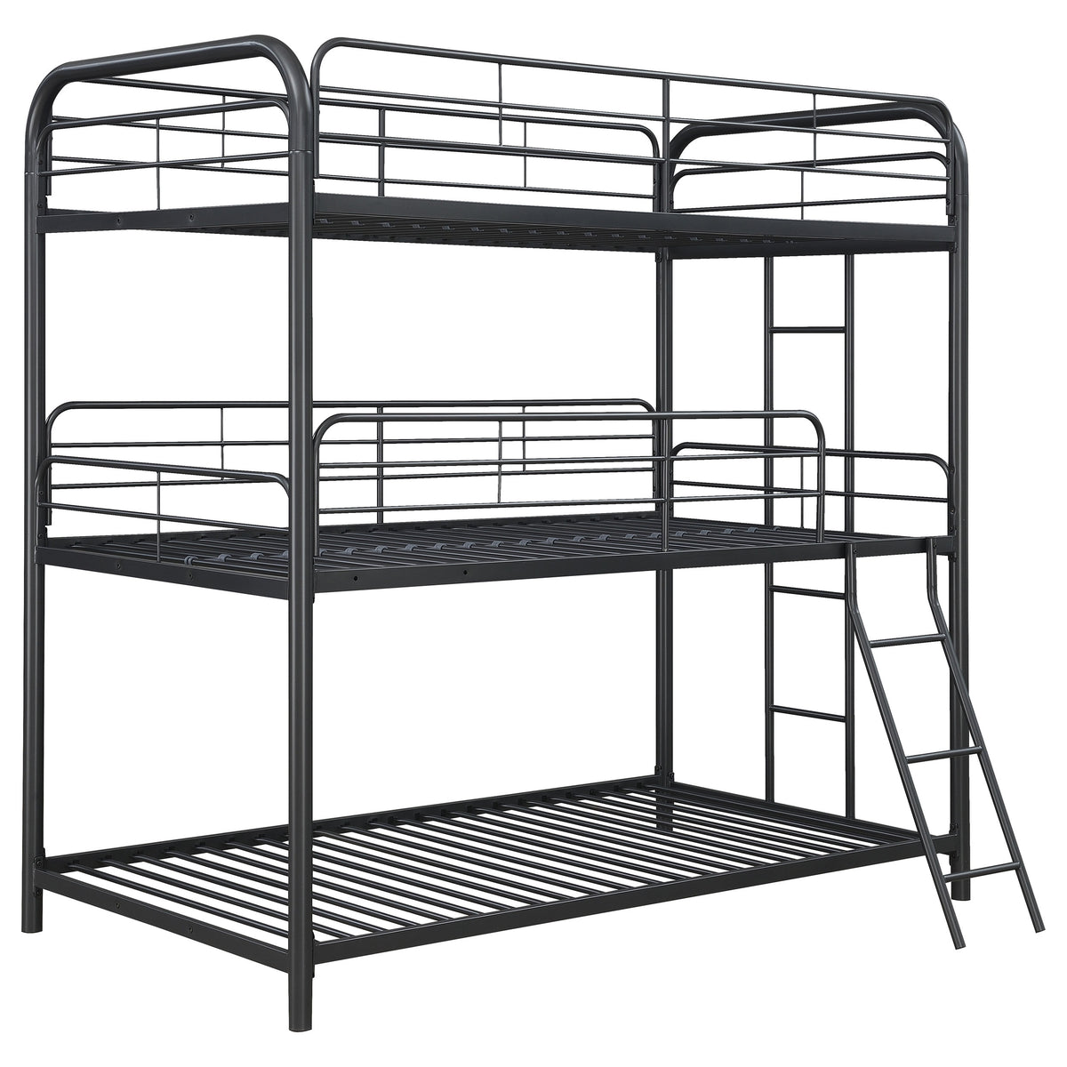 Best Furniture Outlet - Coaster - Garner Metal Twin Triple Bunk Bed Gunmetal - 400777