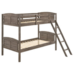 Best Furniture Outlet - Coaster - Flynn Wood Twin Over Twin Bunk Bed Weathered Brown - 400808