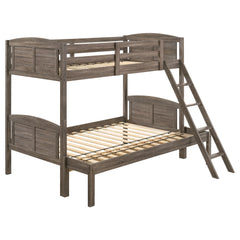 Best Furniture Outlet - Coaster - Flynn Wood Twin Over Full Bunk Bed Weathered Brown - 400809