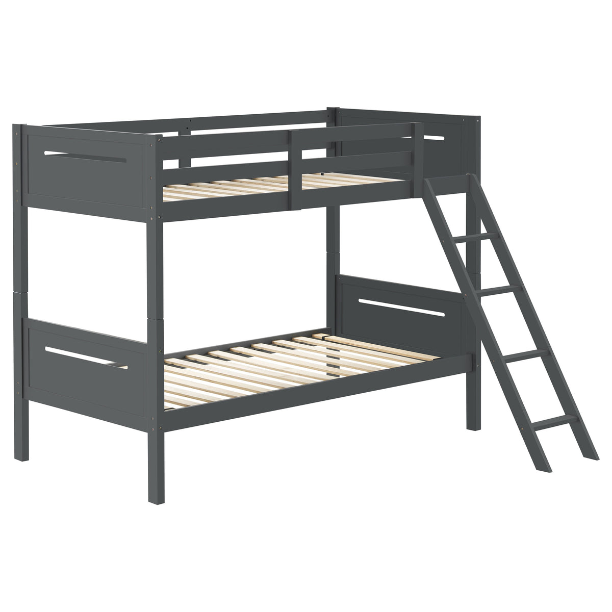 Best Furniture Outlet - Coaster - Littleton Wood Twin Over Twin Bunk Bed Grey - 405051GRY