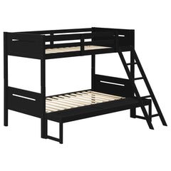 Best Furniture Outlet - Coaster - Littleton Wood Twin Over Full Bunk Bed Black - 405052BLK