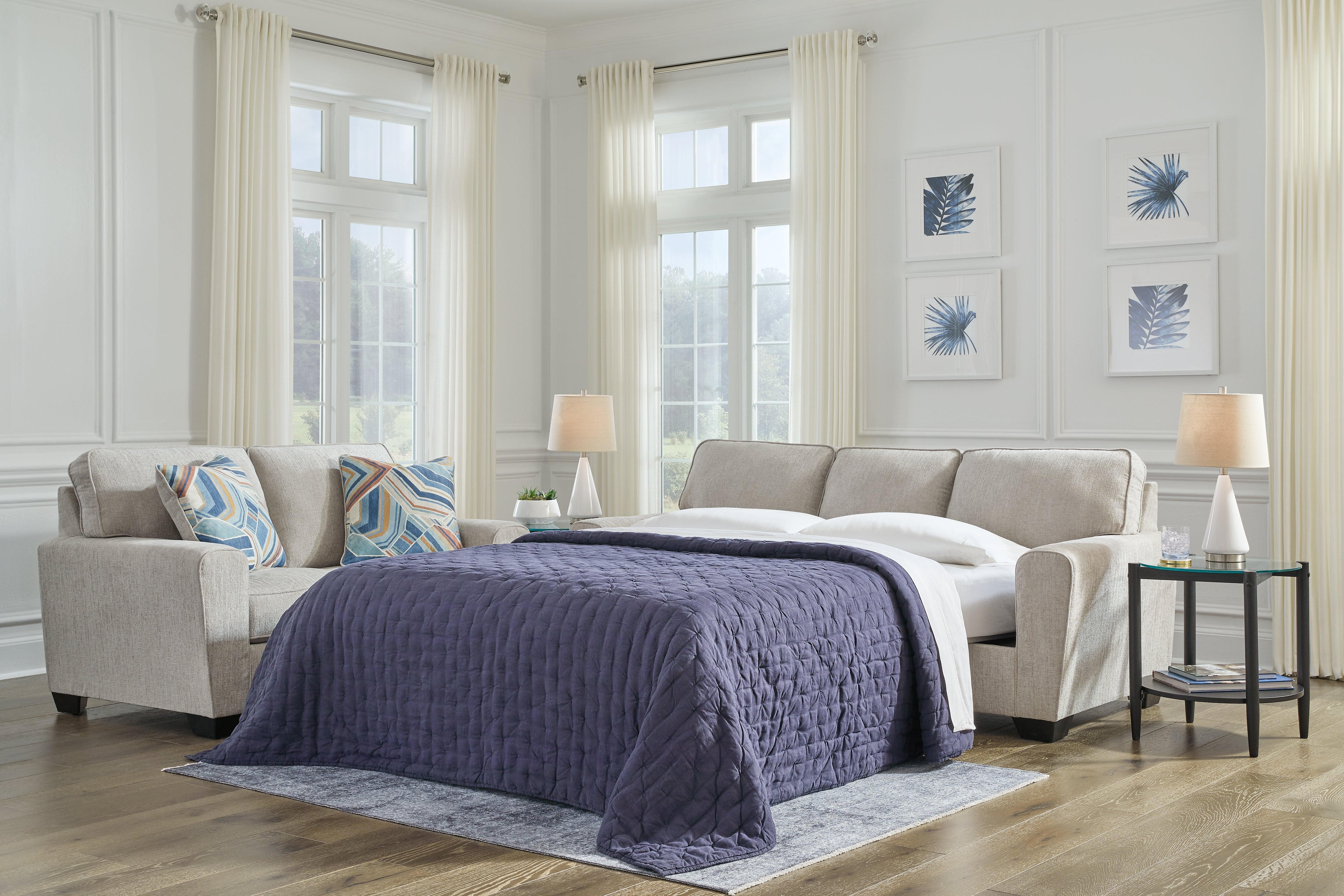 Best Furniture Outlet - Ashley Furniture - Cashton Living Room - Queen Sofa Sleeper / Ice - 4060639