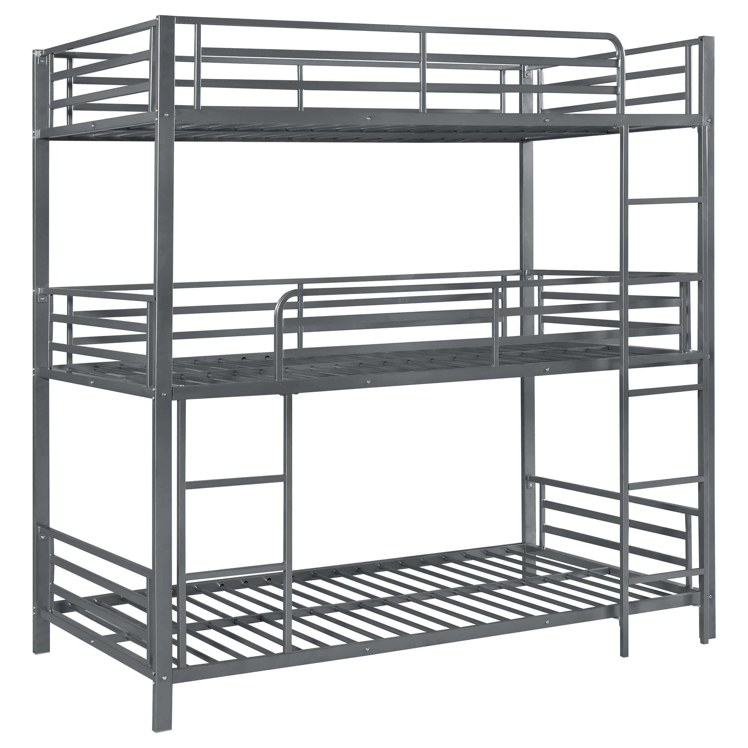 Best Furniture Outlet - Coaster - Maynard Metal Twin Triple Bunk Bed Gunmetal - 422670