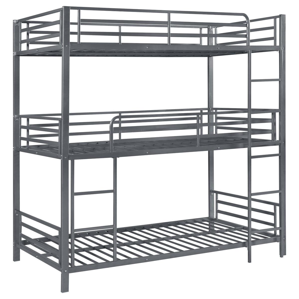 Best Furniture Outlet - Coaster - Maynard Metal Twin Triple Bunk Bed Gunmetal - 422670