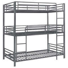 Best Furniture Outlet - Coaster - Maynard Metal Twin Triple Bunk Bed Gunmetal - 422670
