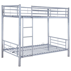 Best Furniture Outlet - Coaster - Hayward Metal Twin Over Twin Bunk Bed Silver - 460072