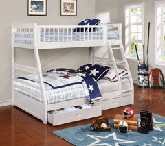 Best Furniture Outlet - Coaster - Ashton 2-drawer Wood Twin Over Full Bunk Bed White - 460180