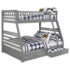 Best Furniture Outlet - Coaster - Ashton 2-drawer Wood Twin Over Full Bunk Bed Grey - 460182