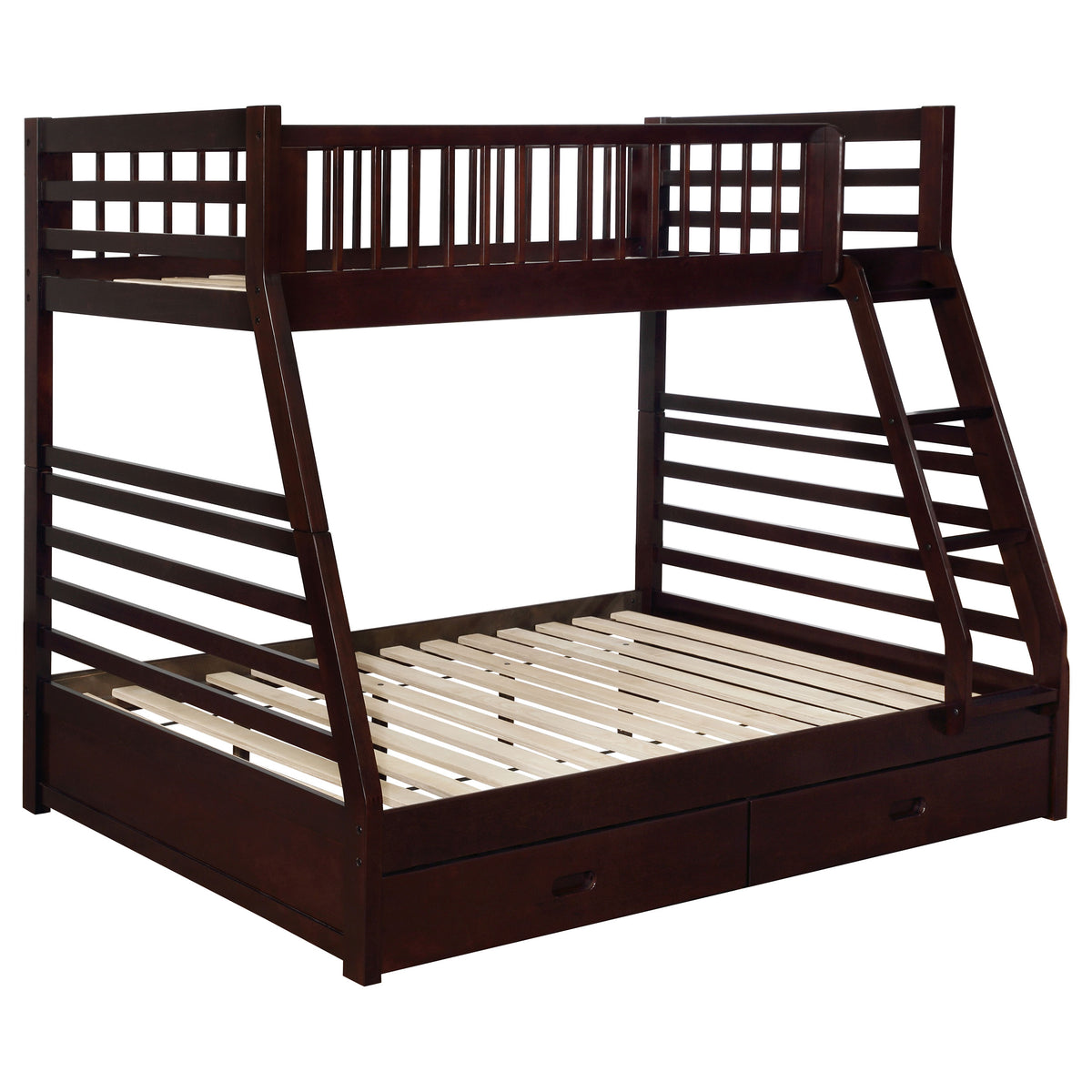 Best Furniture Outlet - Coaster - Ashton 2-drawer Wood Twin Over Full Bunk Bed Cappuccino - 460184