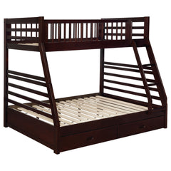 Best Furniture Outlet - Coaster - Ashton 2-drawer Wood Twin Over Full Bunk Bed Cappuccino - 460184