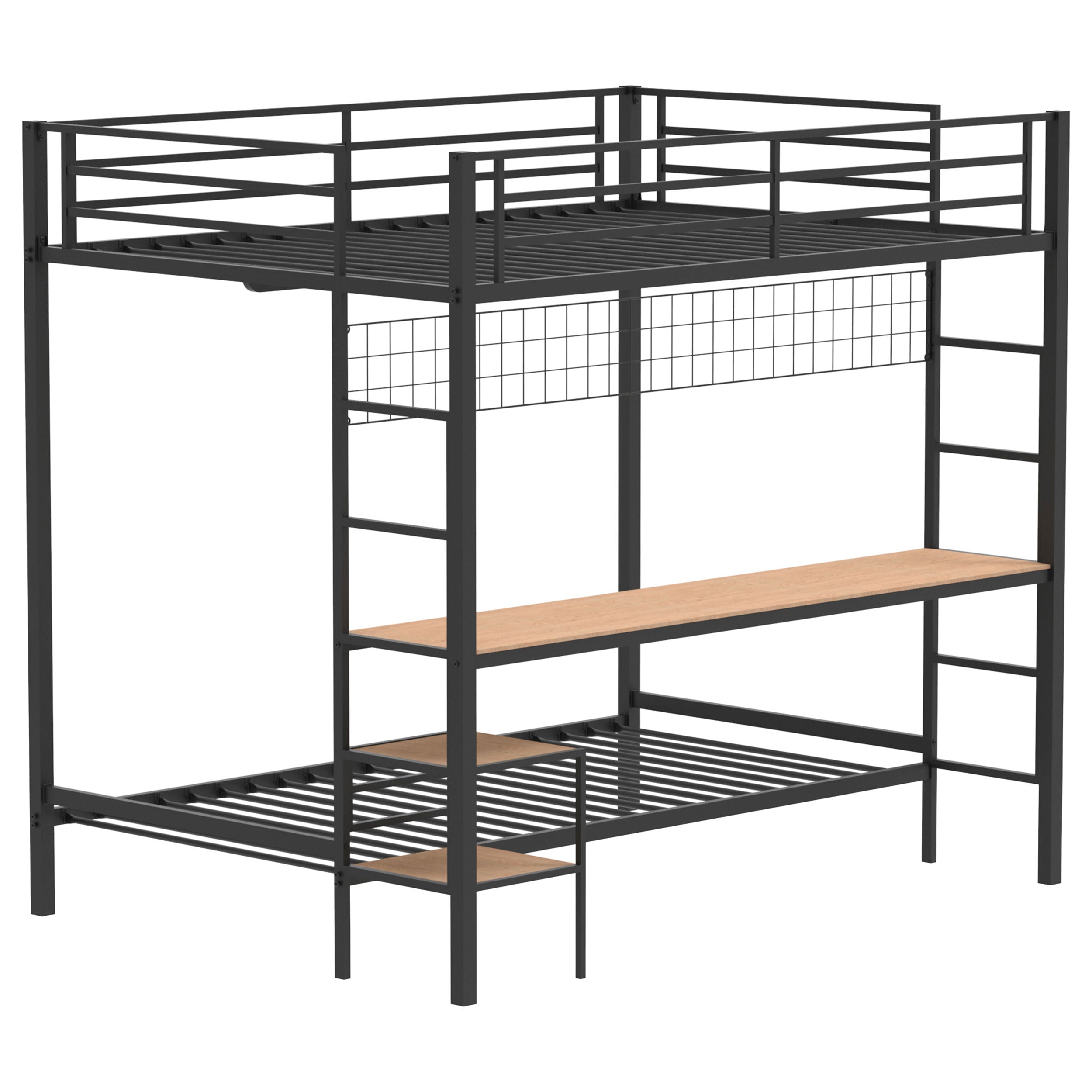 Best Furniture Outlet - Coaster - Bettoni Metal Full Over Twin Workstation Bunk Bed Matte Black - 460209BLK