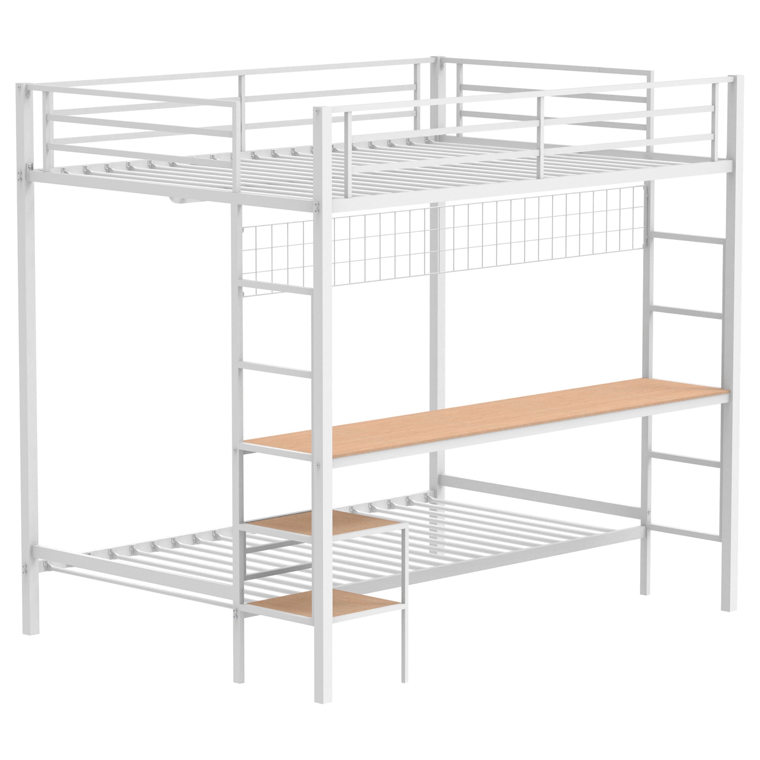 Best Furniture Outlet - Coaster - Bettoni Metal Full Over Twin Workstation Bunk Bed Matte White - 460209WHT
