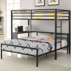 Best Furniture Outlet - Coaster - Fisher Twin Over Full Workstation Loft Bed Set Gunmetal - 460229-S2F