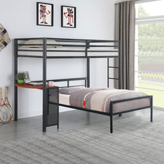 Best Furniture Outlet - Coaster - Fisher Twin Over Twin Workstation Loft Bed Set Gunmetal - 460229-S2T