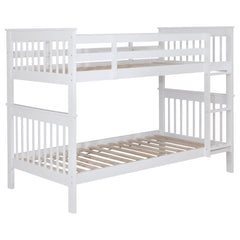 Best Furniture Outlet - Coaster - Chapman Wood Twin Over Twin Bunk Bed White - 460244N